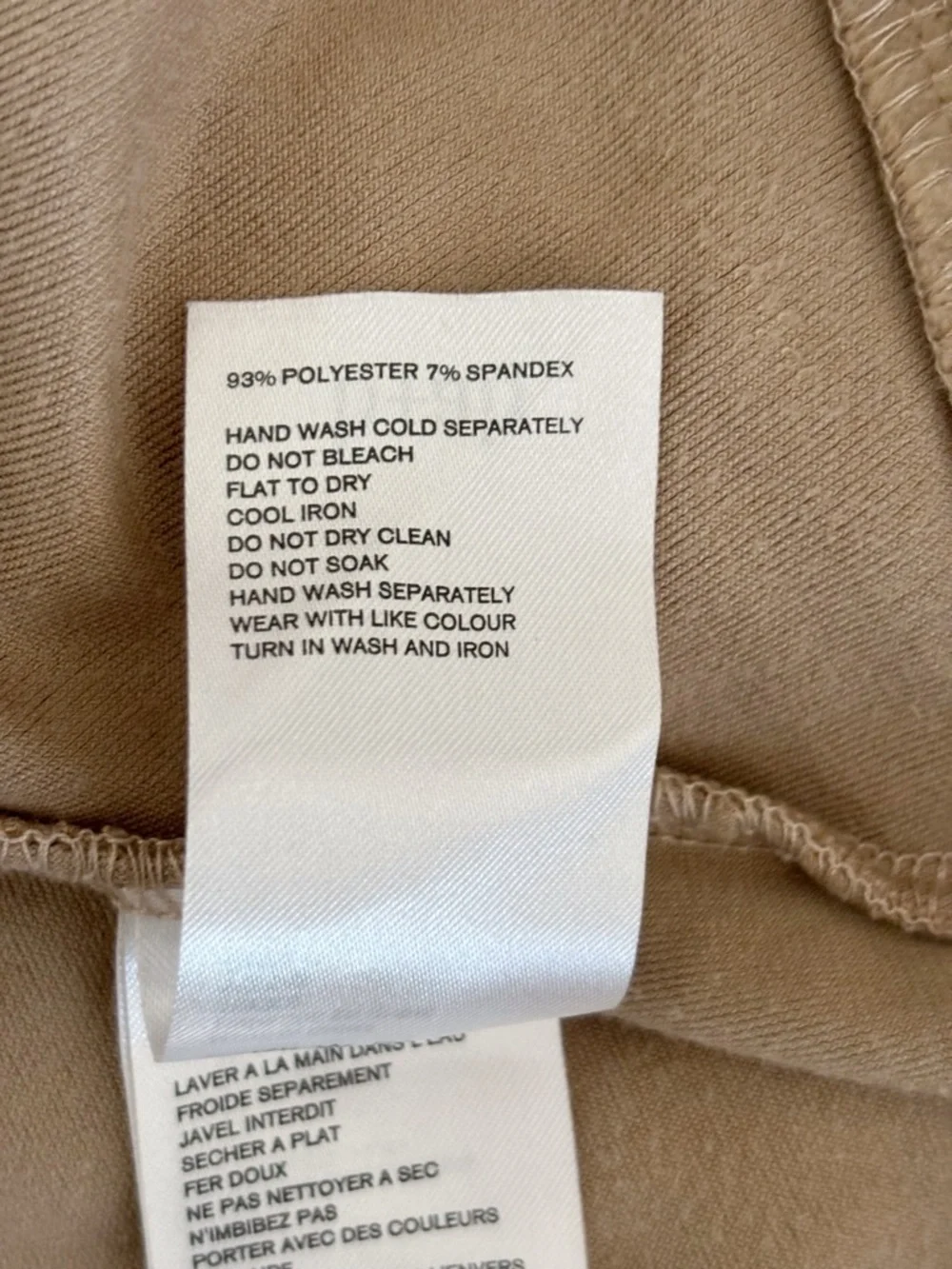 b+ab Tan Velour Twist Front Pullover Long Sleeve Top XS - Picture 5 of 5